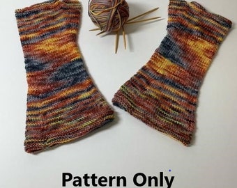 Knitting Pattern Fingerless Arm Warmers - DIY Instructions to Knit Your Own Pair, PDF Format, Knit Circular with Double Point Needles 4 Her