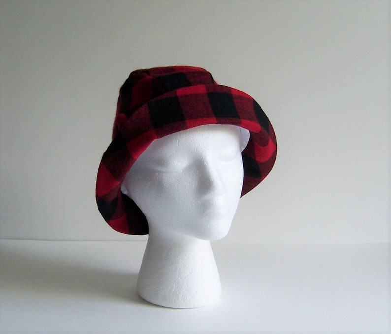 Red Buffalo Plaid Chemo Hat Cloche Hats 