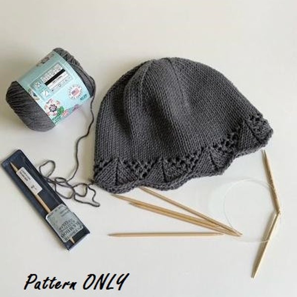 Knitting Pattern for Chemo Hat, DIY Chemotherapy Cap for Women in Cotton Yarn, Cancer Patient Gift, Ready to Download Suitable for Beginners