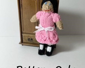 Knitting Pattern for Ballet Doll - 6 inch Dollhouse Size, DIY Directions to Make your own, Intermediate Level knit on DPNs, Instant download