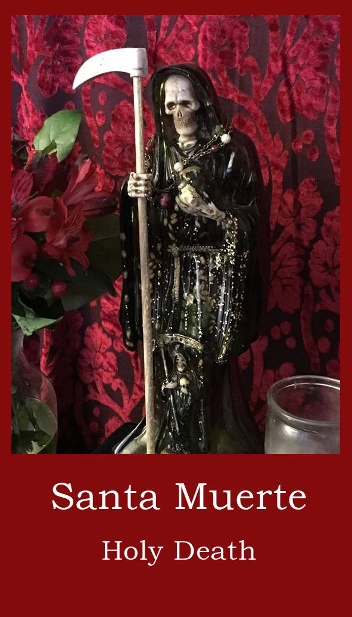 Santa Muerte Prayer Card praise and thanks Holy Death Etsy