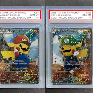 Pokemon Pikachu Mario Luigi Full Art 2016 Slabbed Graded card proxy replica fan art