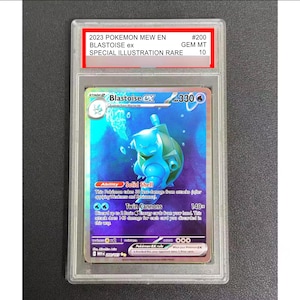 Réplica de carta calificada encapsulada de Pokémon Blastoise Ex SIR 2023, arte de fan art