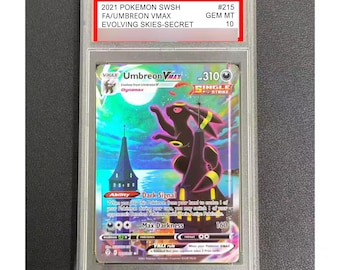 Pokemon Umbreon Vmax 2021 Slabbed Graded card proxy replica fan art