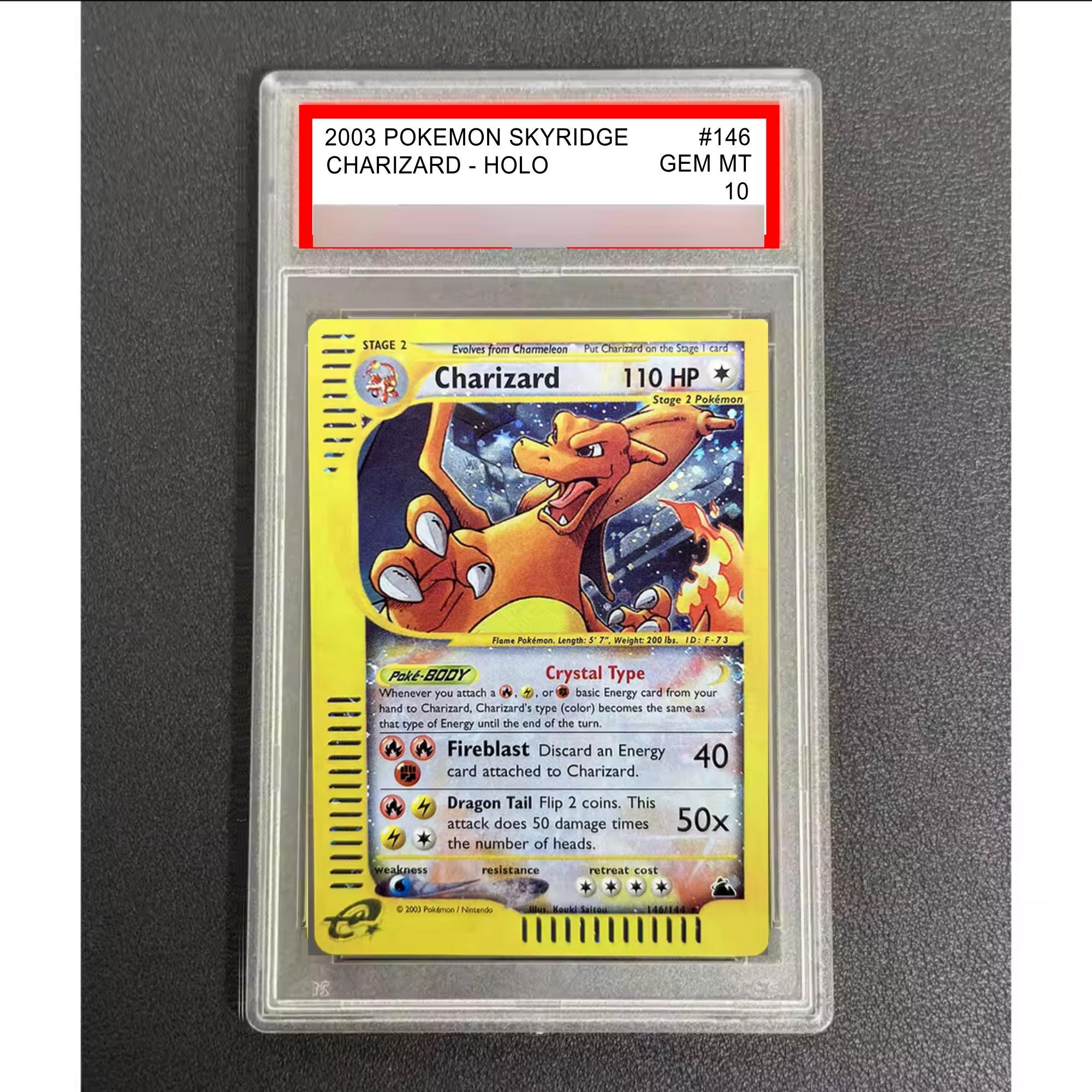 2003 charizard pokemon card 146/144 Skyridge Reverse Holo Rare BGS 9.5 All cards will be carefully packed for safe transit 2003 POKEMON SKYRIDGE CHARIZARD-HOLO PSA