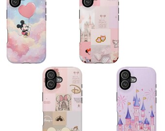 Disney Mickey Mouse iPhone Case, Cute Pastel Aesthetic Cartoon Phone Case, Disney Castle Pink Girly Phone Cover