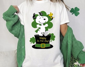 Snoopy St Patrick's Day Shirt, Shamrock Dog Graphic Tee