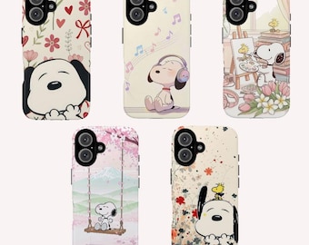 Snoopy iPhone Case, Pastel Peanuts Cartoon Cover