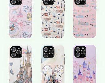 Disney Castle Pastel Phone Case, Disneyland Cover for iPhone