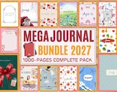 2027 MEGA Journal bundle, Printable Journal Planner, Bullet Journal monthly yearly trackers, Mood, Habit, Reading, Digital Download