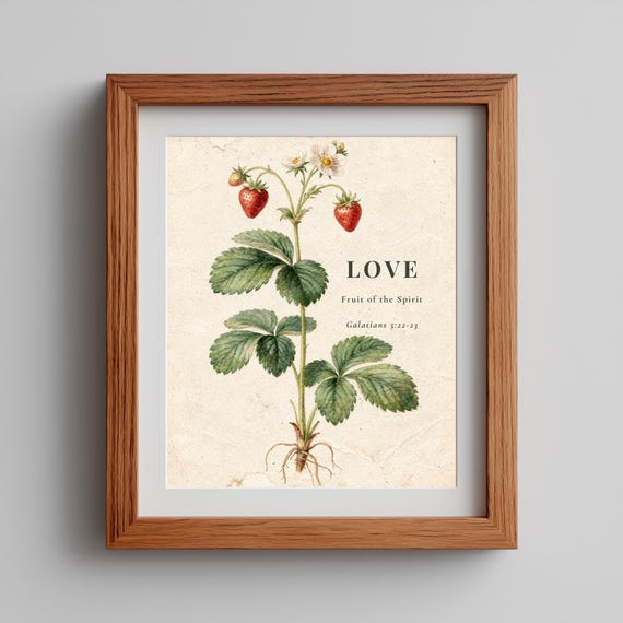 Love Scripture Christian Pint, Fruit of the Spirit Printable Art, Bible Verse Decor, Christian Wall Art, Galatians 5:22-23, FOTS by CuriousFaithStudio