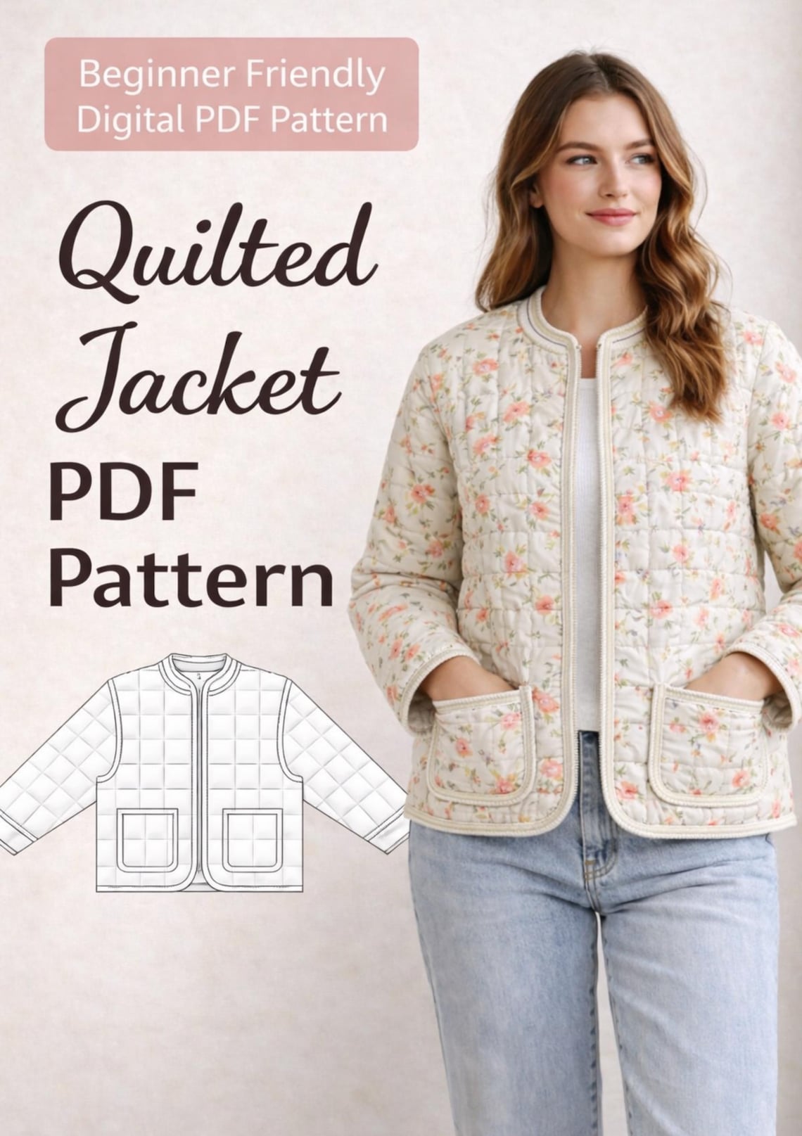 Quilted Jacket Sewing Pattern | Jacket & Quilt Coat Pattern for Women ...