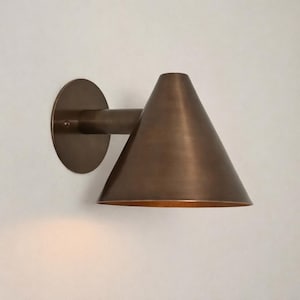 Brass Wall Sconce Light - Modern Minimalist Bedside Wall Lamp, Handmade Brass Vanity Light Fixture, Vintage Industrial Lighting