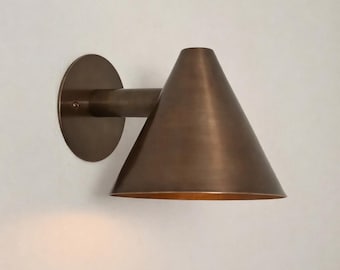 Kinkiet mosiężny – nowoczesna minimalistyczna lampka nocna, ręcznie robiona mosiężna lampa łazienkowa, oświetlenie vintage industrial