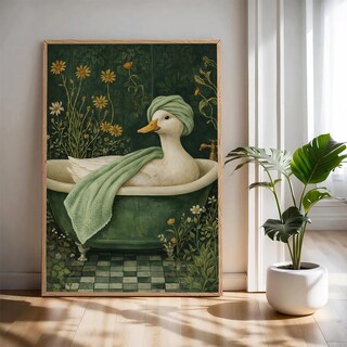 Stampa Su Tela Con Cornice 'Life Is Like The Bath' - Quadro Decorativo Da Parete 30x38 Cm Per Bagno O Soggiorno