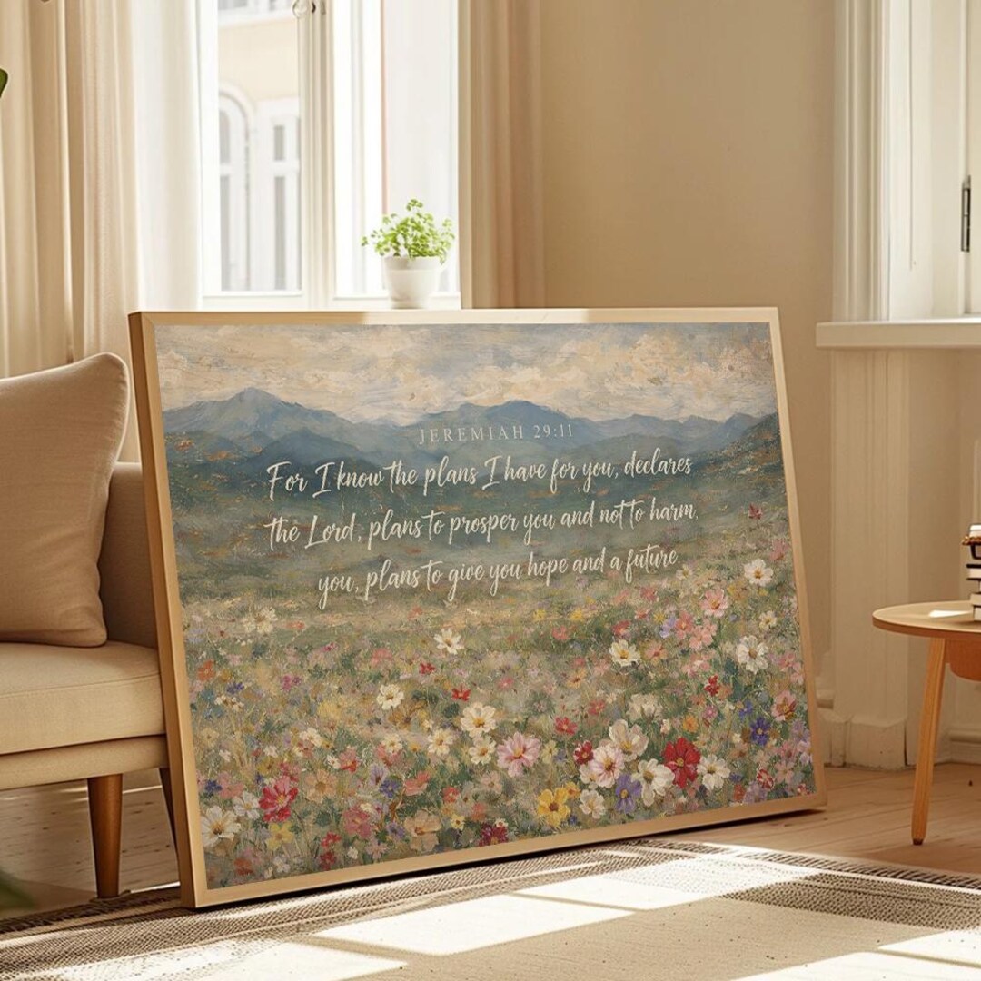 Bible Verse Wall Art, Inspirational Scripture Canvas, Jeremiah 29 11 ...