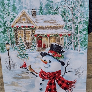 Snowman Christmas panel