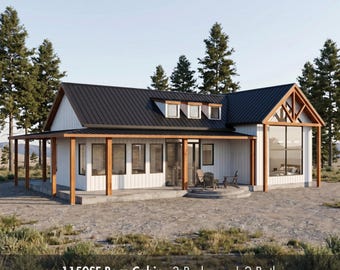 1150SF Tiny House Plans | 3 Bed 2 Bath Barn House Plans | Cabin ADU Designs | Barndominium Plans | Farmhouse Plans | Barn House Plans