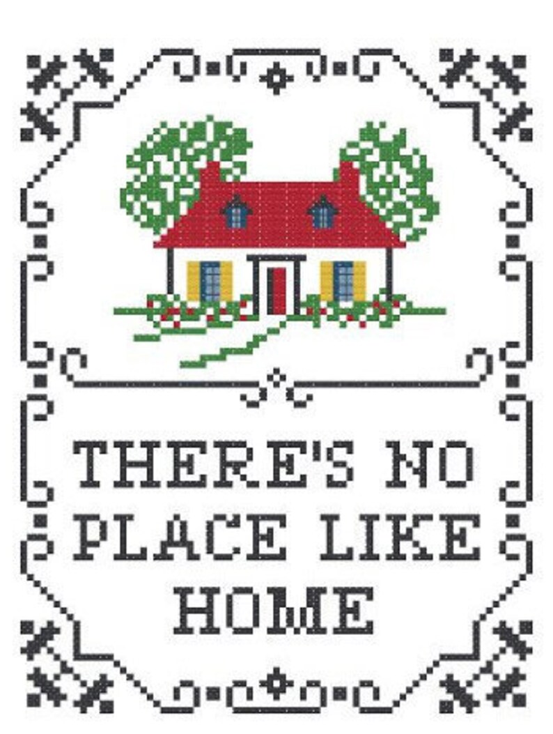 There's No Place Like Home Cross Stitch Sampler Pattern | Etsy