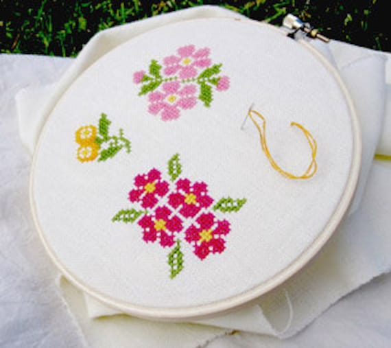 Collection of Vintage Cross Stitch Floral Motifs Cross Collection of Vintage Cross Stitch Floral Motifs Cross