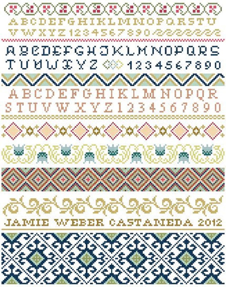Ornamental Band Sampler Cross Stitch Pattern PDF Etsy