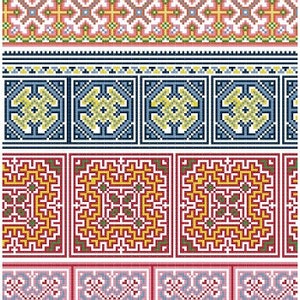 Hmong Inspired Cross Stitch Border Collection 1 PDF pattern image 1