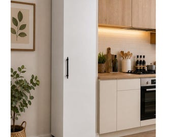 Slim Tall Storage , Narrow Bathroom , Pantry Storage, Adjustable Shelves, Linen Cabinet, Modern White Storage Unit
