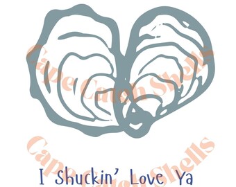 Corazón de ostra, te amo, gráfico JPG SVG PNG para calcomanía, impresión digital, proyecto de tarjeta de felicitación