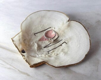 Plato de vieira en forma de corazón – Decoración costera de Cape Cod