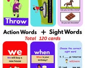 Action & Sight Words Flash Cards | Kids Learning (Digital Download)