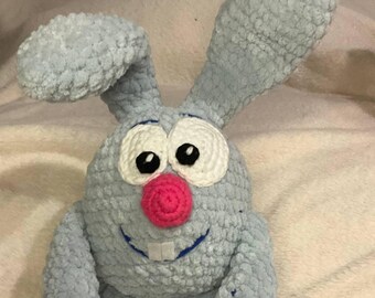 Blue Bunny Toy Inspired by Cartoon Character | Handmade Crochet Plush | Cute Kids Room Decor | Fan Art Gift