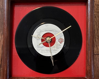 Clock Featuring John Fogerty’s, "Old Man Down the Road" 45 Record