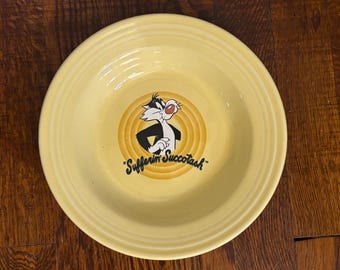 Bol para servir/sopa de Fiesta Ware vintage con diseño de Silvestre el gato de Looney Tunes.