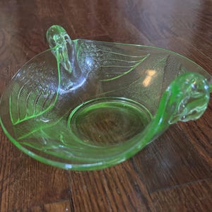 Uranium Glass Swan - Etsy