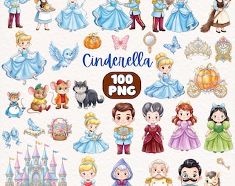 Süße Aschenputtel 100 PNG Clipart, Glasschuh, Schloss, Märchenprinzessin, Kürbiswagen, Uhr, süße Prinzessin, Aschenputtel-Kuchendeckel