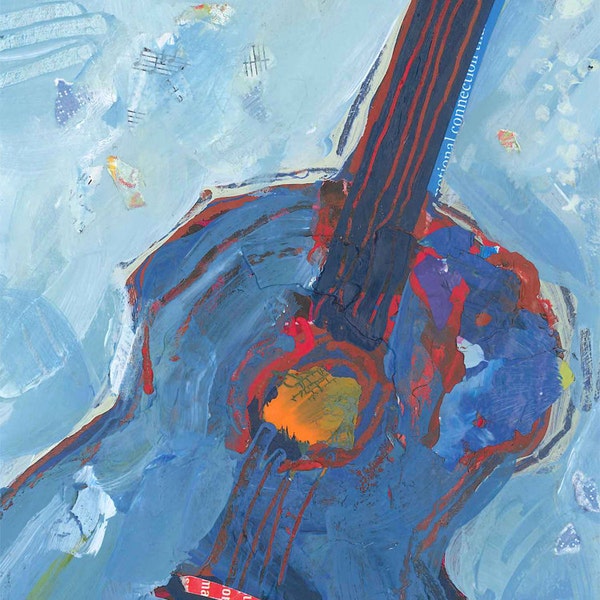 Blue Guitar Original Painting