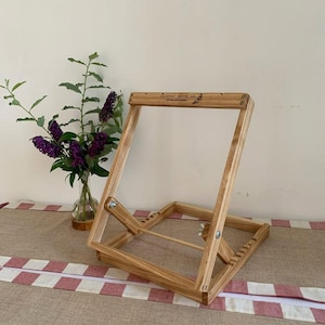 Justerbart makraméstativ i trä | Hantverksram i askträ för vävning, bärbar makraméarbetsstation och rephållare