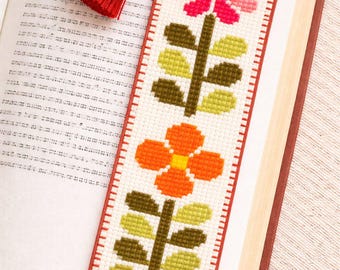 Simple Bookmark Cross Stitch Pattern - DMC & Anchor - Easy Needlework Design - PDF Download