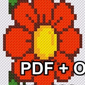 Marque-page aux fleurs – motif de point de croix 100x30 | Mini motif de broderie – Téléchargement PDF image 4