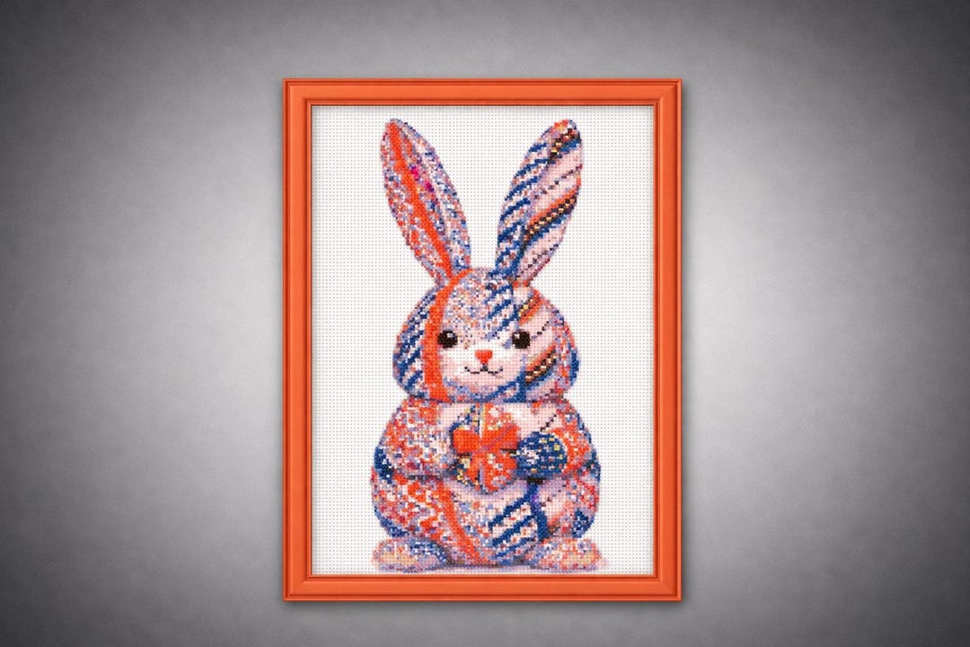 Easter Rabbit Cross Stitch Pattern, Bunny Spring Embroidery Design PDF ...