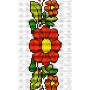 Marque-page aux fleurs – motif de point de croix 100x30 | Mini motif de broderie – Téléchargement PDF image 2