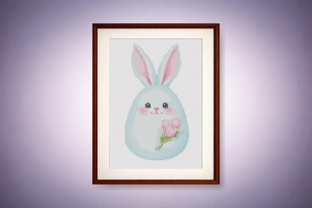Easter Egg Rabbit Cross Stitch Pattern Mini DMC, Small Easy Bunny ...