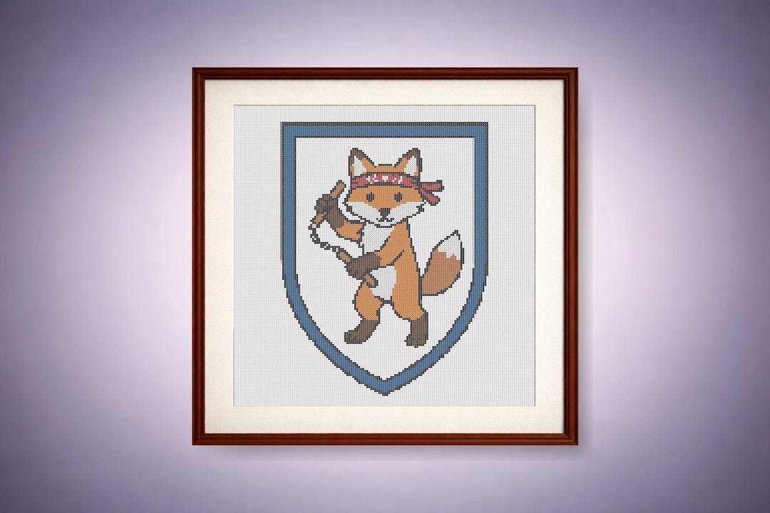 Dangerous Fox Cross Stitch Pattern 150x150, Small DMC Animal Embroidery ...