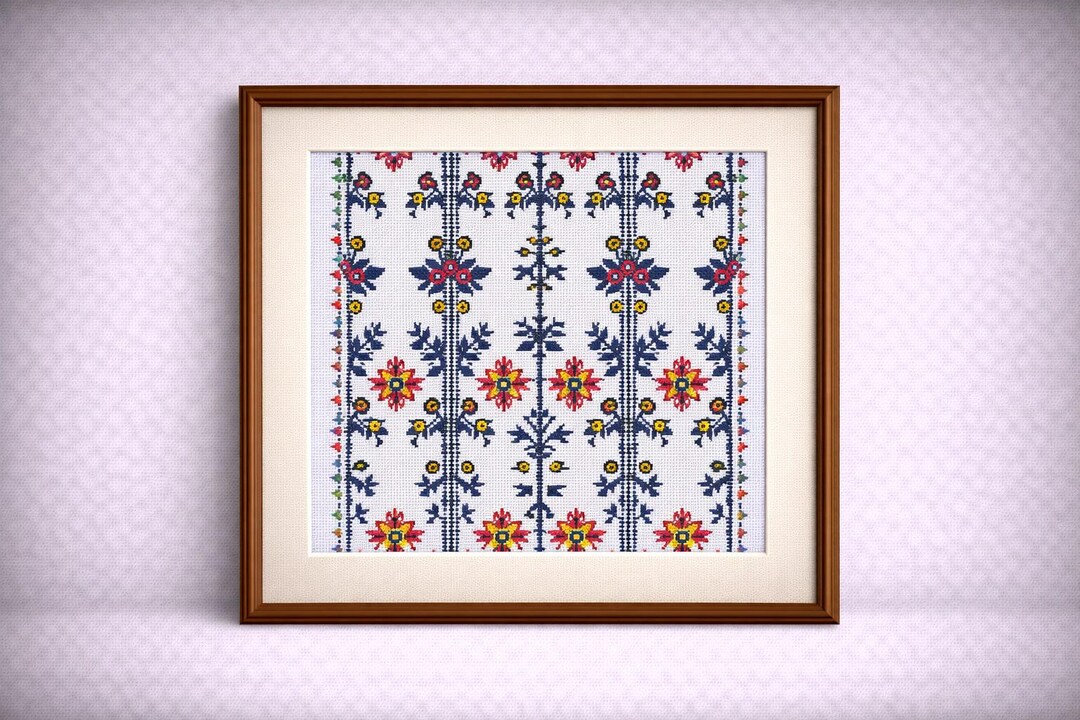 Romania Thread Romanian Native Cross Stitch Pattern Folk Motif Embroidery Chart ...