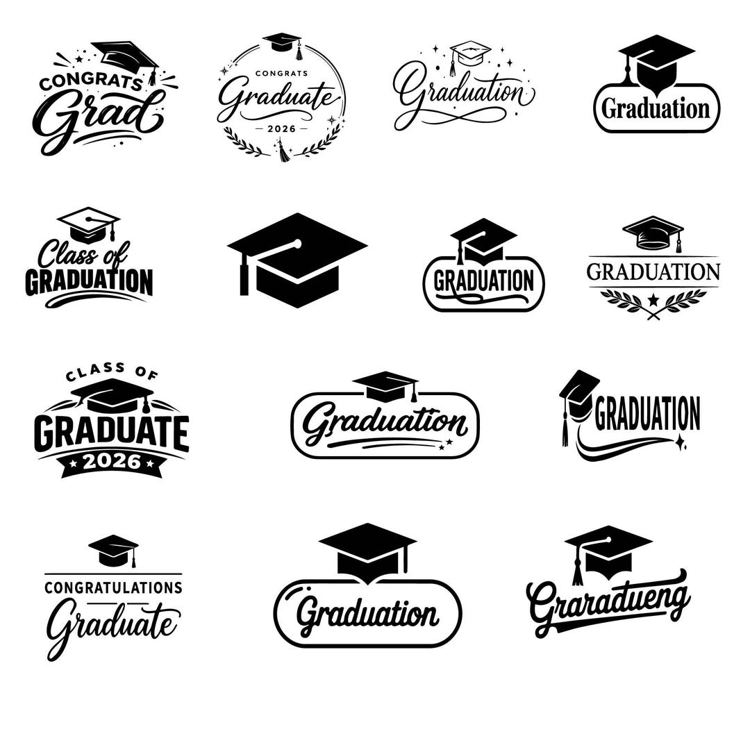 Graduation Cap SVG Bundle, Class of 2026 SVG, Graduation Hat Cut File ...