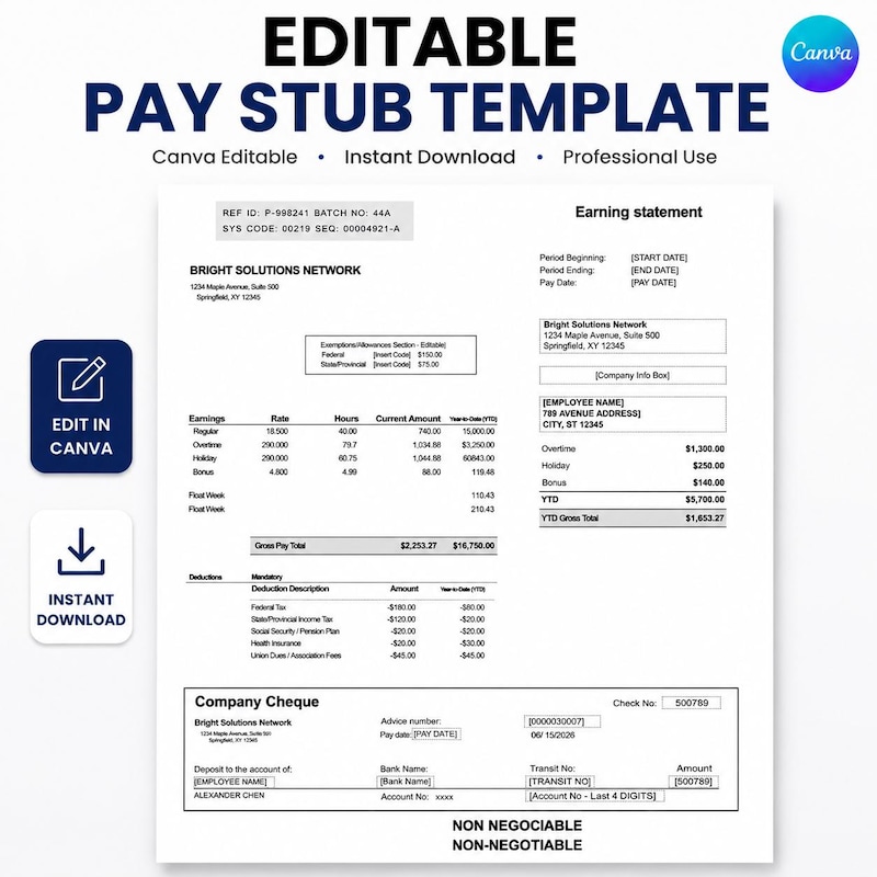 2026 Payroll Template - Etsy