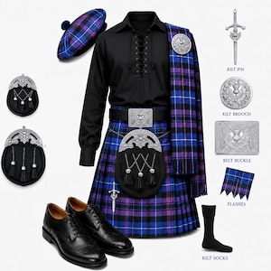 Pride of Scotland Schottischer Kilt Outfit Set | Komplettes Highland Dress Paket
