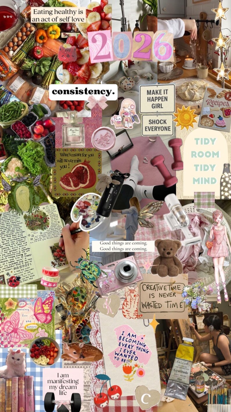 Consitency Collage Personalized Vision Board Digital Custom Manifestation Board for Life ...