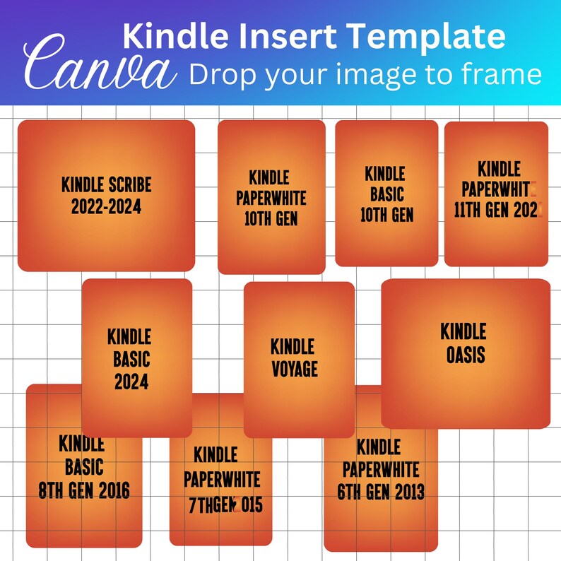 Kindle Inserts Design Kindle Insert Template Canva Editable Clear Case Scribe Mockup Design ...
