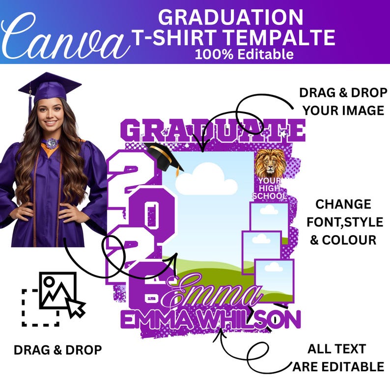 Class of 2026 Bootleg Rap Tee Graduation Templates (12x Bundle) - Etsy